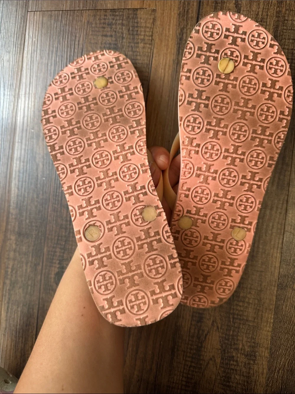 Tory Burch Coral Logo Thong Sandals